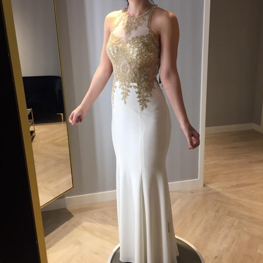 Gold/White Prom Dress